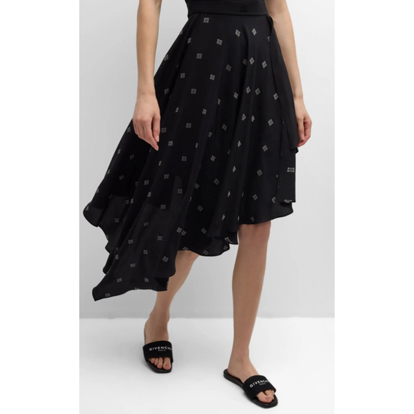 New Givenchy 4G Logo Flat Slide Sandals US 37.5/7.5 Black White - Picture 4 of 5